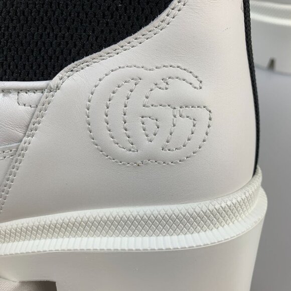 NIB Gucci Women matelassé Chelsea ankle boots in white size 36.5 - Picture 6 of 12